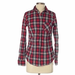 Merona red plaid button down shirt